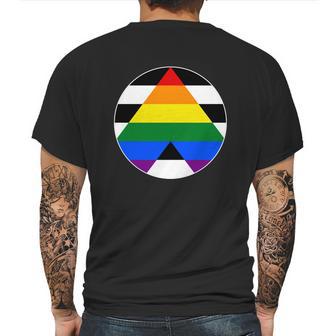 Ally Flag Circle Pyramid Pride Mens Back Print T-shirt | Favorety CA