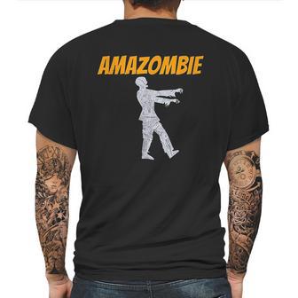 Amazombie Coworker Gift Associate Warehouse Zombie Mens Back Print T-shirt | Favorety AU