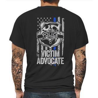 American Flag Blue Thin Line Apparel Advocate Police Mens Back Print T-shirt | Favorety DE