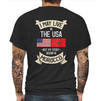 American Flag Morocco Moroccan Roots Gifts Mens Back Print T-shirt | Favorety AU