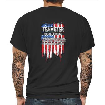 American Flag Teamster Definition Funny Fathers Day Graphic Design Printed Casual Daily Basic Mens Back Print T-shirt | Favorety