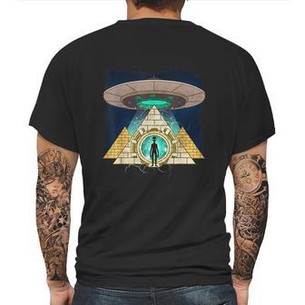 Ancient Astronaut Egyptian Pyramid Alien Conspiracy Theory Mens Back Print T-shirt | Favorety UK