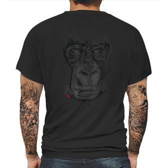 Angry Gorilla Graphic Ape Cigar Smoking Monkey Mens Back Print T-shirt | Favorety AU