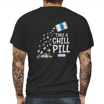 Animal Meme Gift Chill Pill Pun Chinchilla Mens Back Print T-shirt | Favorety CA