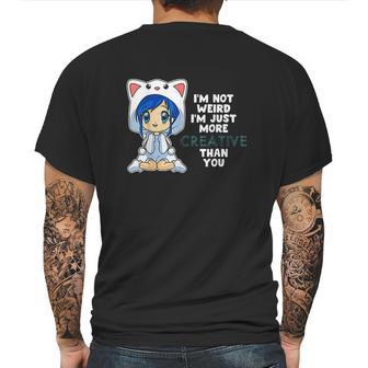 Anime Chibi Girl Not Weird Just Creative Kawaii Otaku Mens Back Print T-shirt | Favorety