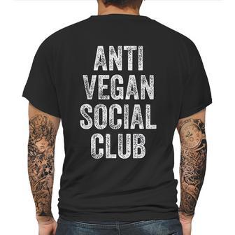 Anti Vegan Social Club Funny Meat Eater Carnivore Mens Back Print T-shirt | Favorety CA