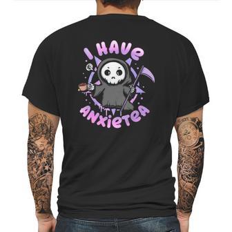 I Have Anxiety I Tea Time I Kawaii Pastel Goth Grim Reaper Mens Back Print T-shirt | Favorety DE