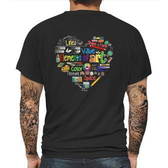 Artist Elements Of Art Heart Shape Colorful Painter Mens Back Print T-shirt | Favorety