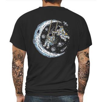 Astronauts Moon Swinging Mens Back Print T-shirt | Favorety AU