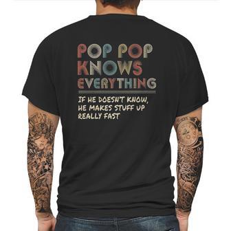 Ateesdas Pop Pop Know Everything Vintage Pop Pop Mens Back Print T-shirt | Favorety DE