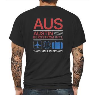 Aus Austin Bergstrom Mens Back Print T-shirt | Favorety CA