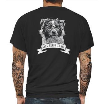 Australian Shepherd Talk Herdy To Me Mens Back Print T-shirt | Favorety CA