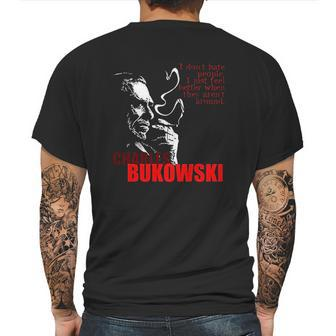 Author Charles Bukowski Tee 48 Mens Back Print T-shirt | Favorety