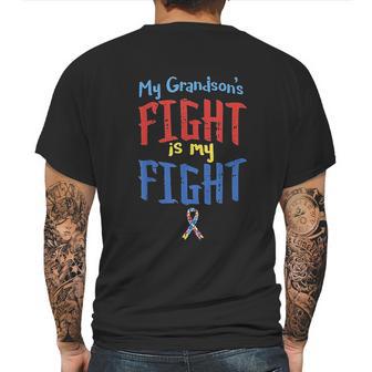 Autism Awareness Autistic Grandsons Fight Grandparent Mens Back Print T-shirt | Favorety CA