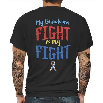 Autistic Grandsons Fight Grandparent Mens Back Print T-shirt | Favorety CA
