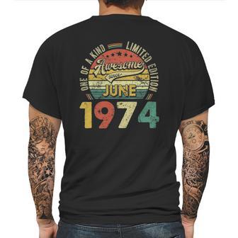 Awesome Since June 1974 47Th Bday Decorations 47 Years Old Mens Back Print T-shirt | Favorety CA