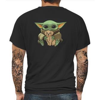 Baby Yoda Hug Golden Retriever Mens Back Print T-shirt | Favorety CA