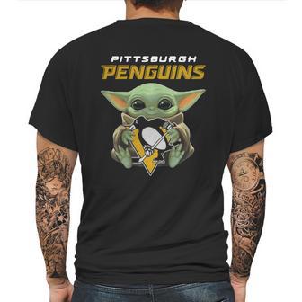 Baby Yoda Hug Pittsburgh Penguins Mens Back Print T-shirt | Favorety DE