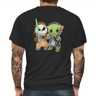 Baby Yoda And Jack Skellington Mens Back Print T-shirt | Favorety AU