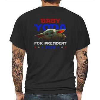 Baby Yoda For President 2020 Mens Back Print T-shirt | Favorety