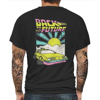 Back To The Future Delorean Sunrise Cartoon Mens Back Print T-shirt | Favorety AU