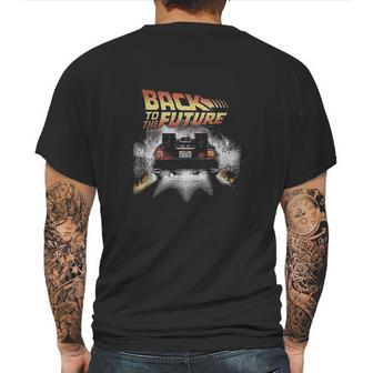 Back To The Future Vintage Delorean Peel Out Mens Back Print T-shirt | Favorety