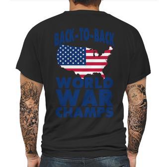 Back To Back World War Champs Usa Mens Back Print T-shirt | Favorety