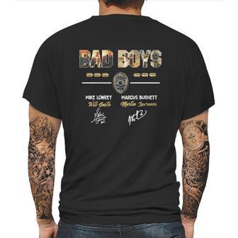 Bad Boys Movie Lovers Mike Lowrey Marcus Burnett Will Smith Martin Lawrence Signatures Mens Back Print T-shirt | Favorety DE