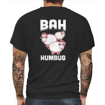 Bah Humbug Sheep Santa Hat T-Shirt Mens Back Print T-shirt | Favorety AU