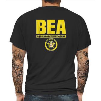 Bail Enforcement Agent Badge Fugitive Bounty Hunters Mens Back Print T-shirt | Favorety