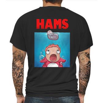 Bakugou Anime Ponyo On The Cliff Hams Parody Jaws Mens Back Print T-shirt | Favorety CA