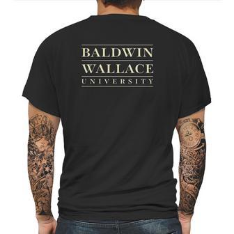 Baldwin Wallace University Yellow Mens Back Print T-shirt | Favorety CA