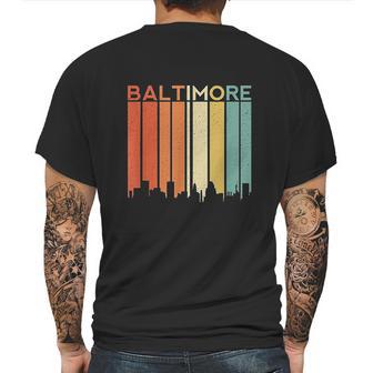 Baltimore Maryland Vintage Retro City Urban Skyline Seaport Mens Back Print T-shirt | Favorety CA