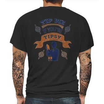 Bartender Tip Me If You Are Tipsy Retro Mens Back Print T-shirt | Favorety