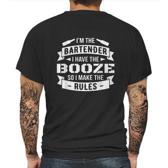 Bartenders Make The Rules Tipsy Booze Drinking Bartender Mens Back Print T-shirt | Favorety DE