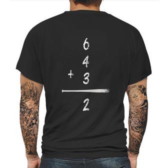 Baseball Math 6 4 3 2 Double Play Cute Softball Game Mens Back Print T-shirt | Favorety