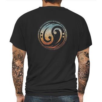 Bass Guitar Clef Yin Yang Vintage For Bassist Bass Player Mens Back Print T-shirt | Favorety