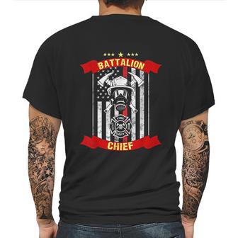 Battalion Chief American Firefighter Fireman Hero Gift Mens Back Print T-shirt | Favorety