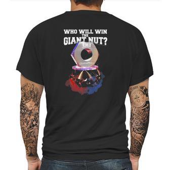 Battlebots Who Will Win The Giant Nut Mens Back Print T-shirt | Favorety CA