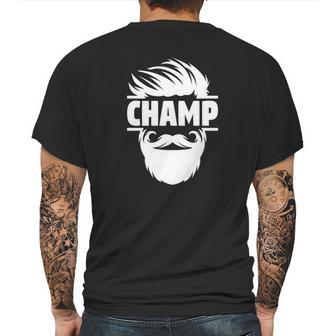 Bearded Champ Mens Back Print T-shirt | Favorety