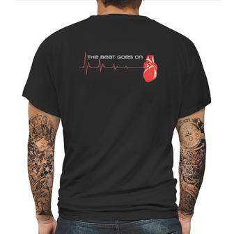 The Beat Goes On Open Heart Surgery Recovery Survivor Mens Back Print T-shirt | Favorety