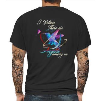 I Believe There Are Angels Among Us Hummingbird T-Shirt Mens Back Print T-shirt | Favorety