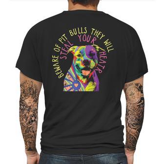 Beware Of Pit Bulls They Will Steal Your Heart Pitbull Mens Back Print T-shirt | Favorety AU