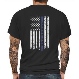 Big Boys Proud Son Thin Blue Line Flag Youth Mens Back Print T-shirt | Favorety AU