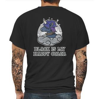 Black Is My Happy Color Kawaii Pastel Goth Gothic Unicorn Mens Back Print T-shirt | Favorety UK