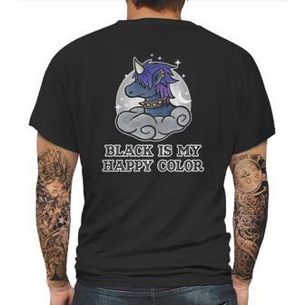 Black Is My Happy Color Kawaii Pastel Goth Gothic Unicorn Mens Back Print T-shirt | Favorety