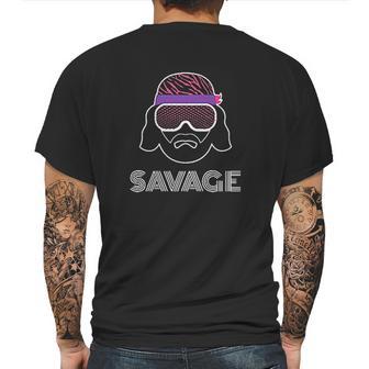 Black Macho Man Savage Face Mens Back Print T-shirt | Favorety DE