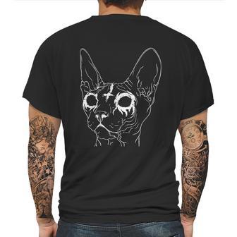 Black Metal Sphynx Cat Goth And Death Metal Mens Back Print T-shirt | Favorety CA