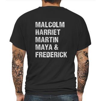 Black History Month Malcolm Harriet Martin Maya & Frederick Mens Back Print T-shirt | Favorety AU