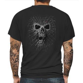 Black Widow Spider Web Skull Mens Back Print T-shirt | Favorety CA